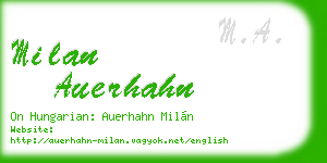 milan auerhahn business card
